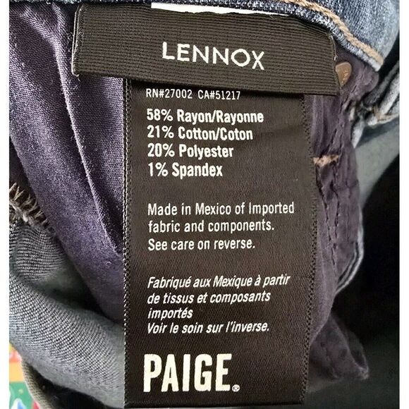 Paige Lennox Transcend Slim Fit Jeans Canos Wash Denim Men's Size 30 X 29 - Picture 5 of 10